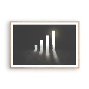 Pôster com moldura de carvalho claro - Sucesso – impressão - 91x61 cm