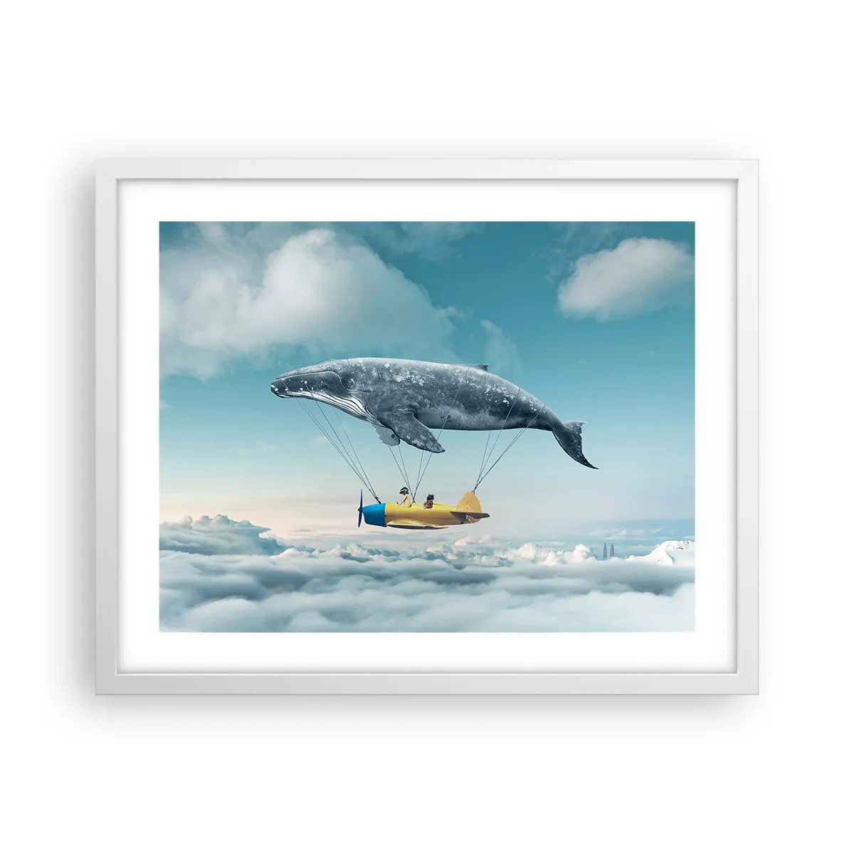 Pôster em moldura branca - Por que não? - 50x40 cm