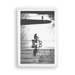 Pôster em moldura branca - Em frente, pela cidade - 61x91 cm