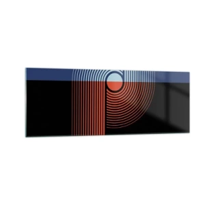 Quadro em vidro - Num abraço geométrico - 140x50 cm