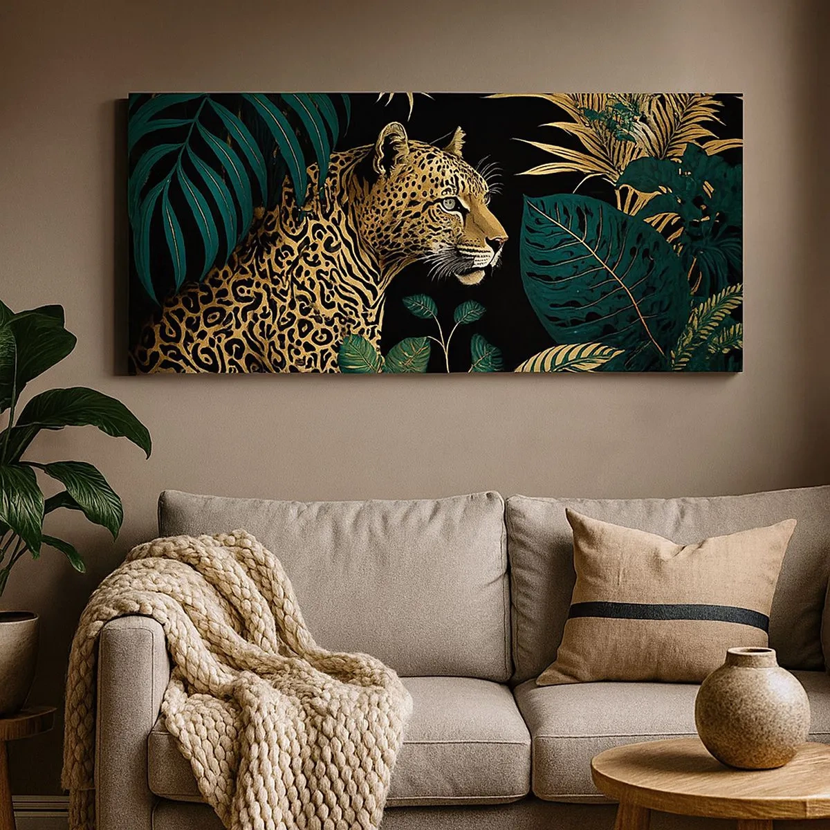 Quadro em tela - Um anfitrião na selva - 100x40 cm