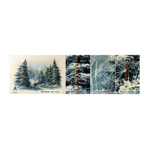 Amostra de papel de parede autocolante Deluxe Sticker - Prontas para o Natal - Paisagem, Floresta, Natureza - 100x30 cm