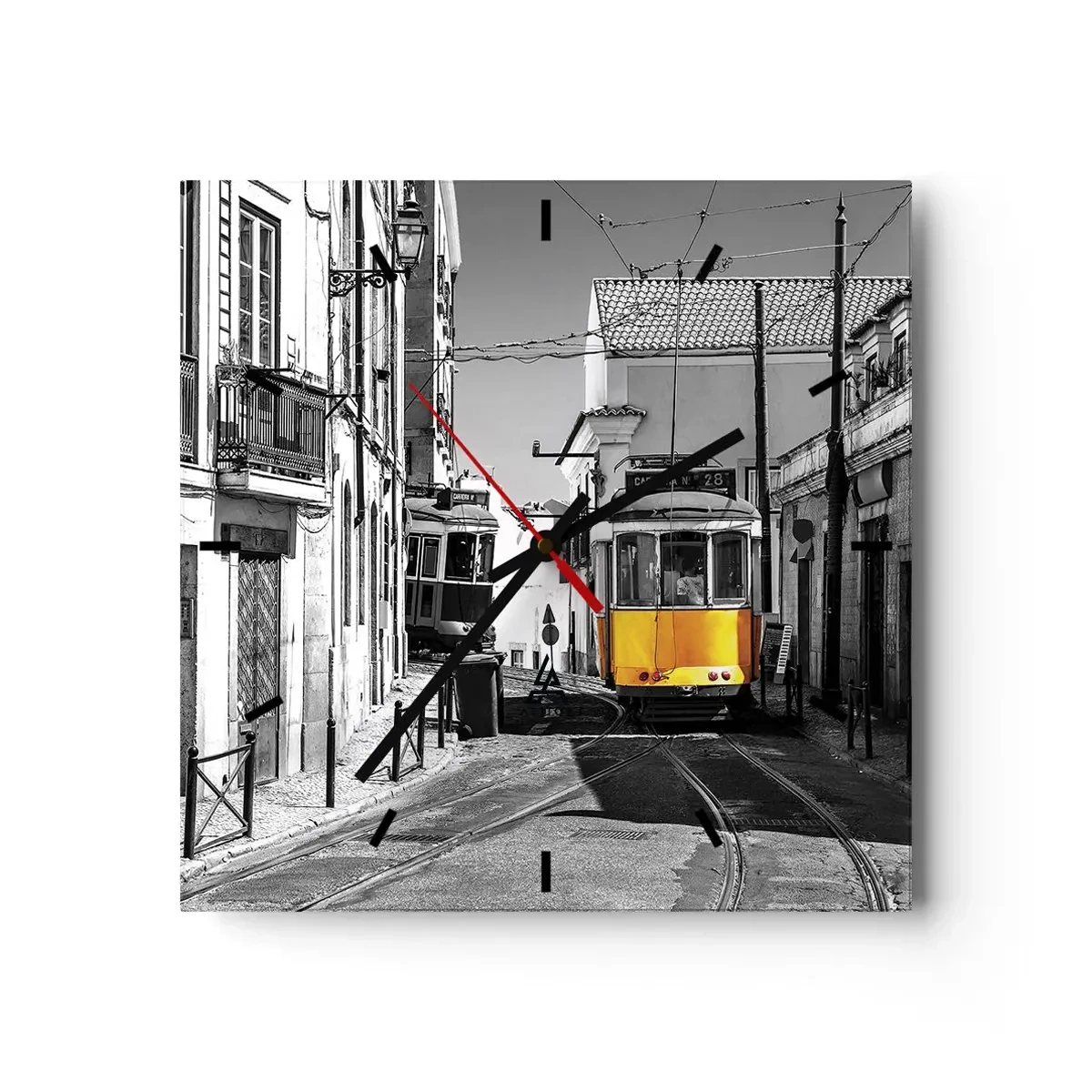 Relógio de parede - Relógio em vidro - O Espírito de Lisboa - 30x30 cm