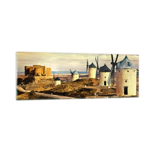 Quadro em vidro - Dom Quixote está prestes a aparecer - 90x30 cm