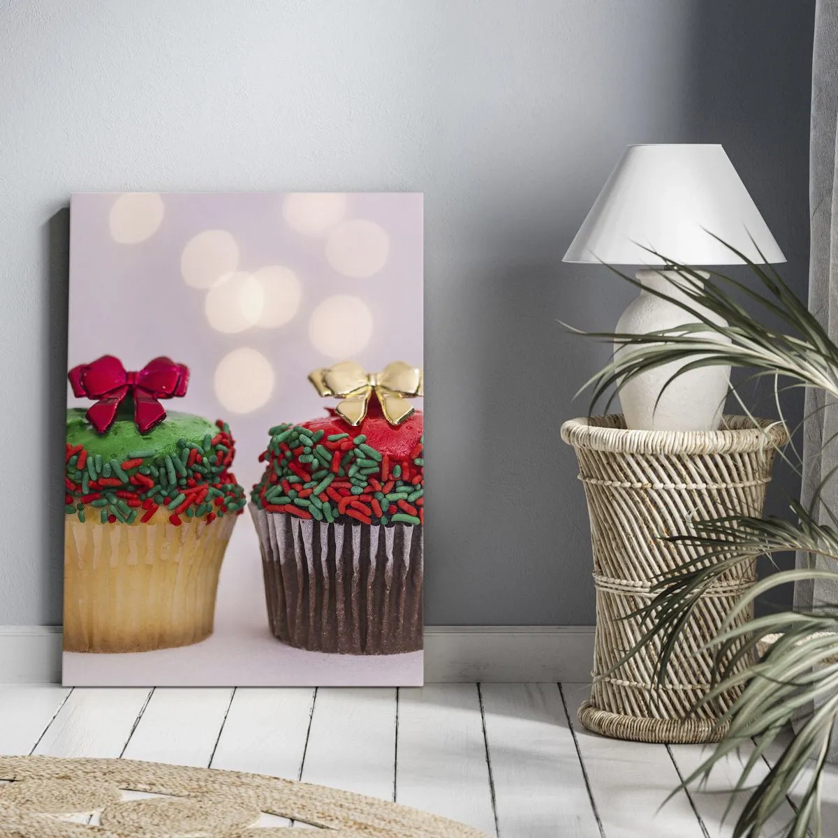 Quadro em tela - Doces sob o laço - 55x100 cm