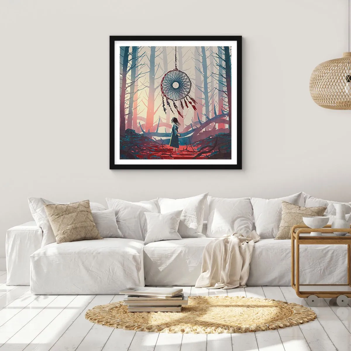 Pôster com moldura preta - O ritual secreto da felicidade - 60x60 cm