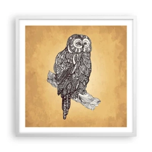 Pôster em moldura branca - Ornamentos intrincados de sabedoria - 60x60 cm