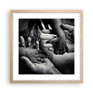 Pôster com moldura de carvalho claro - Ser humano - 40x40 cm