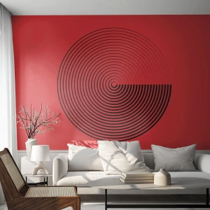 Papel de Parede Autocolante Deluxe Sticker - Movimento circular - Minimalismo, Roda, Linhas - 400x280 cm