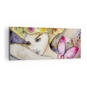 Quadro em tela - Princesa borboleta - 100x40 cm