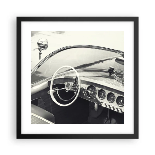 Pôster com moldura preta - Tempo para os ricos - 40x40 cm