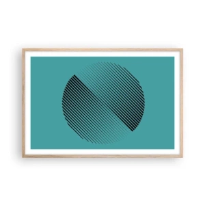 Pôster com moldura de carvalho claro - Círculo – uma variação geométrica - 91x61 cm