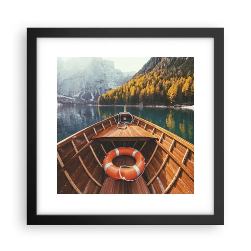 Pôster com moldura preta - Excursão na montanha - 30x30 cm