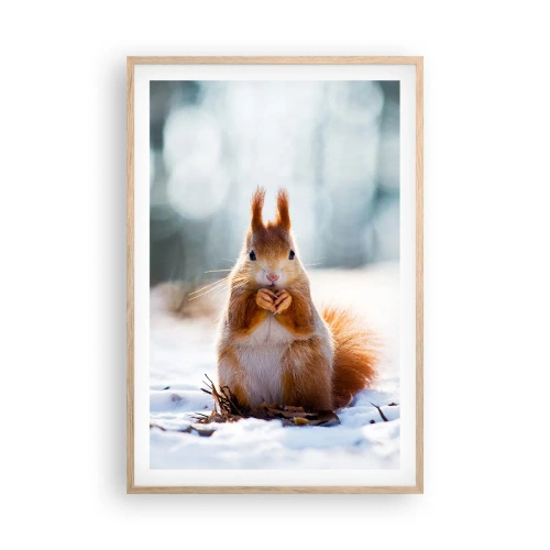 Pôster com moldura de carvalho claro - Para o que estás a olhar? - 61x91 cm