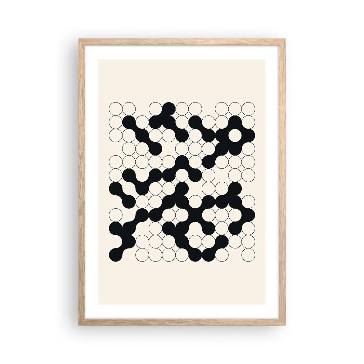 Pôster com moldura de carvalho claro - Jogo chinês – variação - 50x70 cm