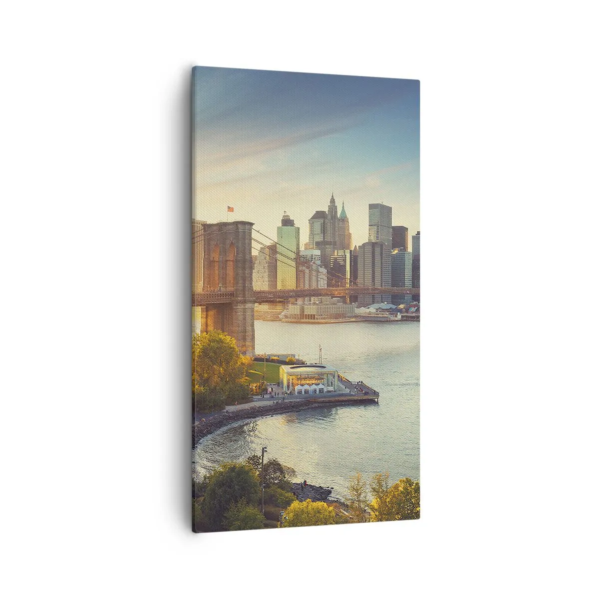 Quadro em tela - O amanhecer da cidade grande - 55x100 cm
