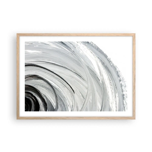 Pôster com moldura de carvalho claro - Composição orbital - 70x50 cm