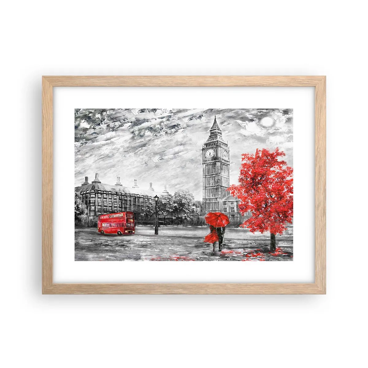 Pôster com moldura de carvalho claro - Um dia emocionante - 40x30 cm