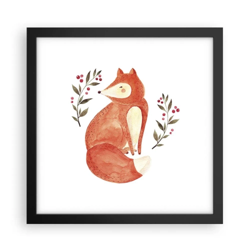 Pôster com moldura preta - Pequeno ruivo - 30x30 cm