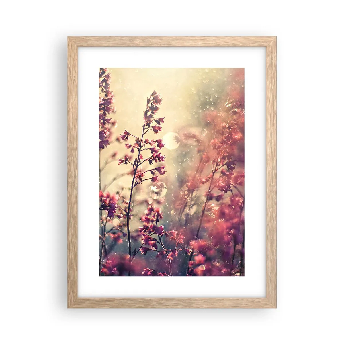 Pôster com moldura de carvalho claro - Jardim Secreto - 30x40 cm