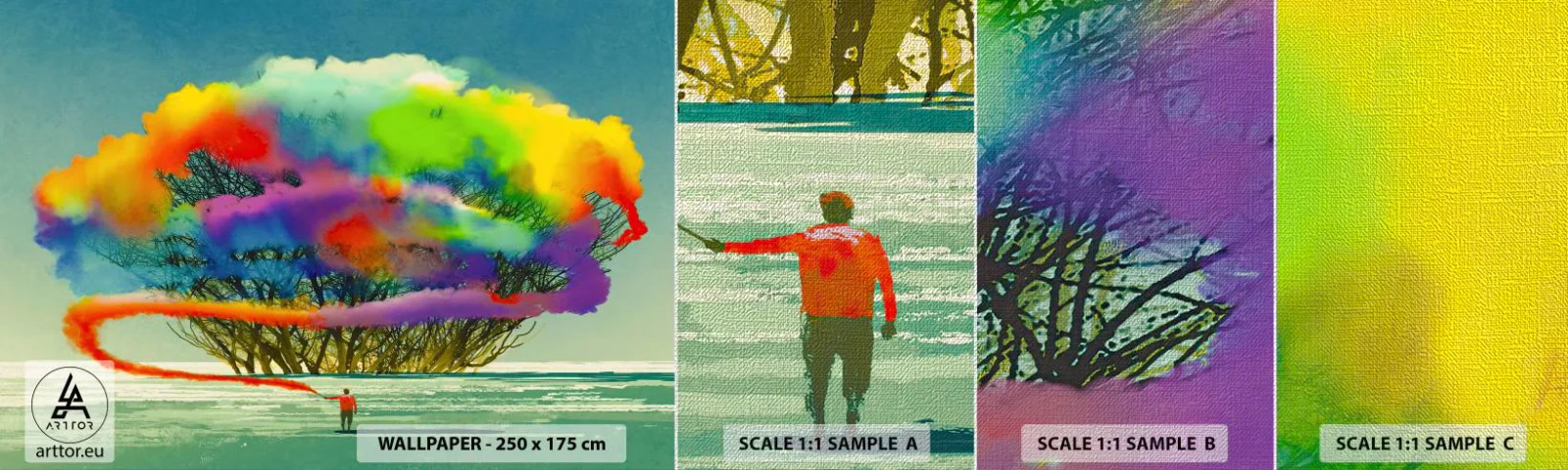 Amostra de papel de parede Premium Canvas - Dar vida a este mundo - Abstração, Homem, Padrão Moderno - 100x30 cm