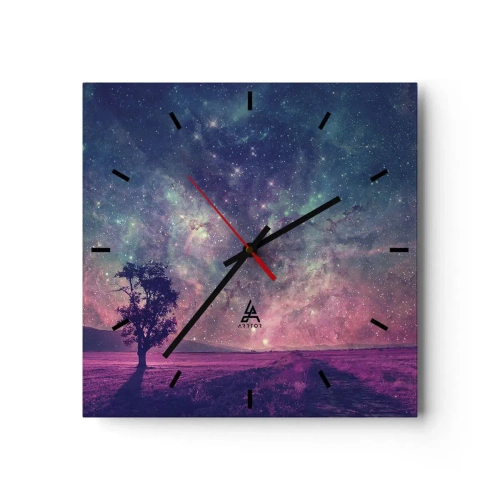 Relógio de parede - Relógio em vidro - Sob o céu mágico - 30x30 cm
