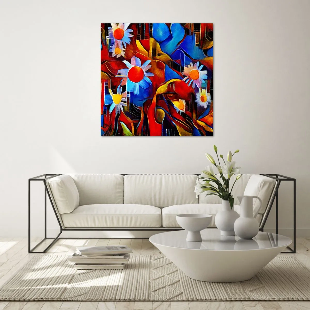 Quadro em vidro - Cores da vida - 40x40 cm