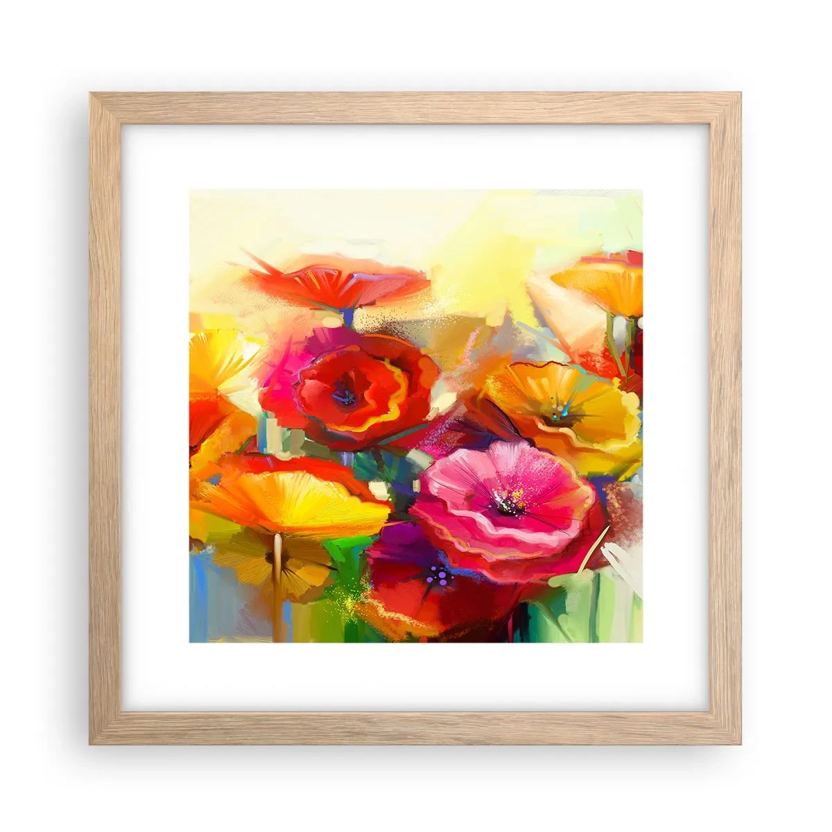 Pôster com moldura de carvalho claro - Não só vermelho - 30x30 cm