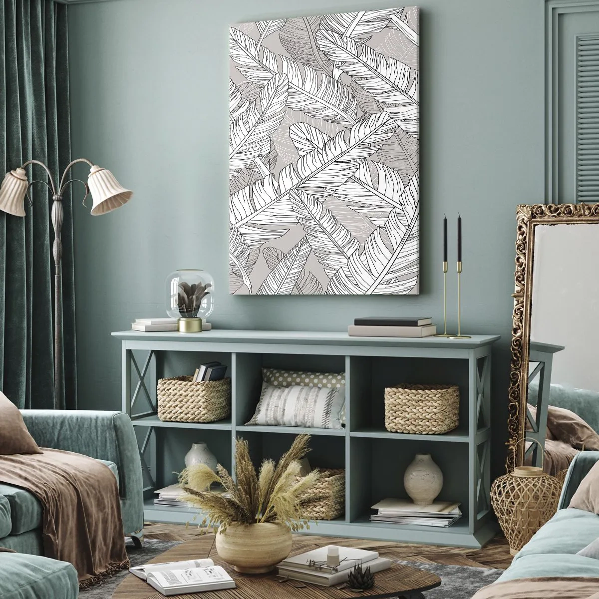 Quadro em tela - Turbilhão de penas - 50x70 cm