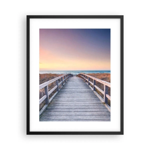 Pôster com moldura preta - Aurora da noite do Báltico - 40x50 cm