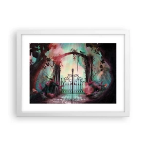 Pôster em moldura branca - Jardim secreto - 40x30 cm