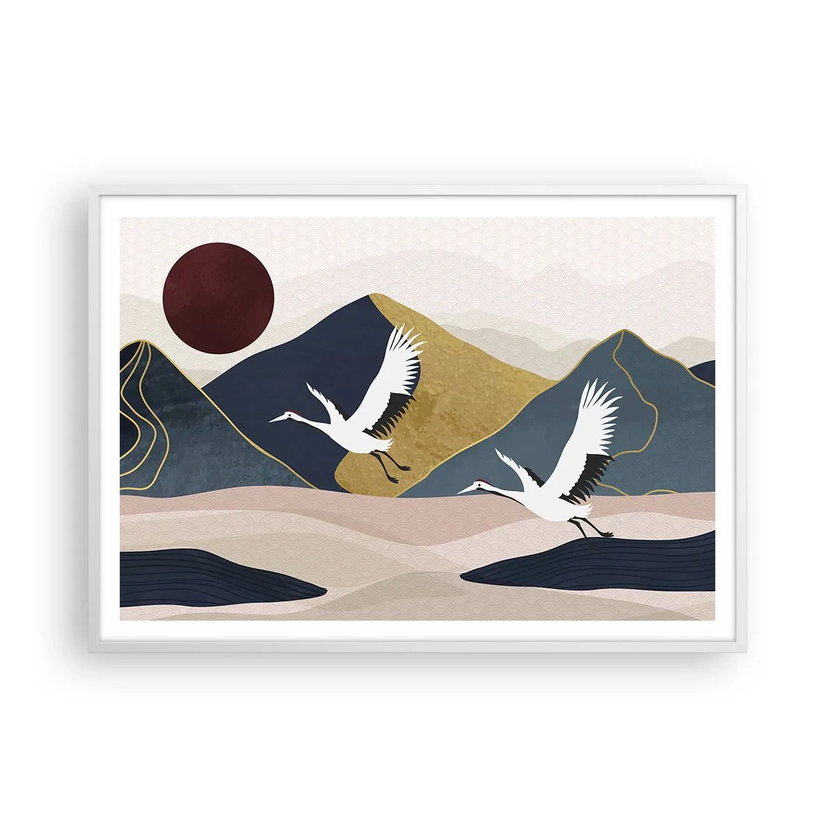 Pôster em moldura branca - E o dia acaba novamente - 100x70 cm