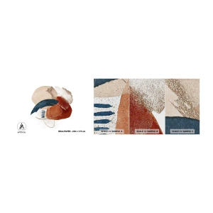 Amostra de papel de parede Premium Canvas - Composição oval - Abstração, Pedaço, Padrão Moderno - 100x30 cm