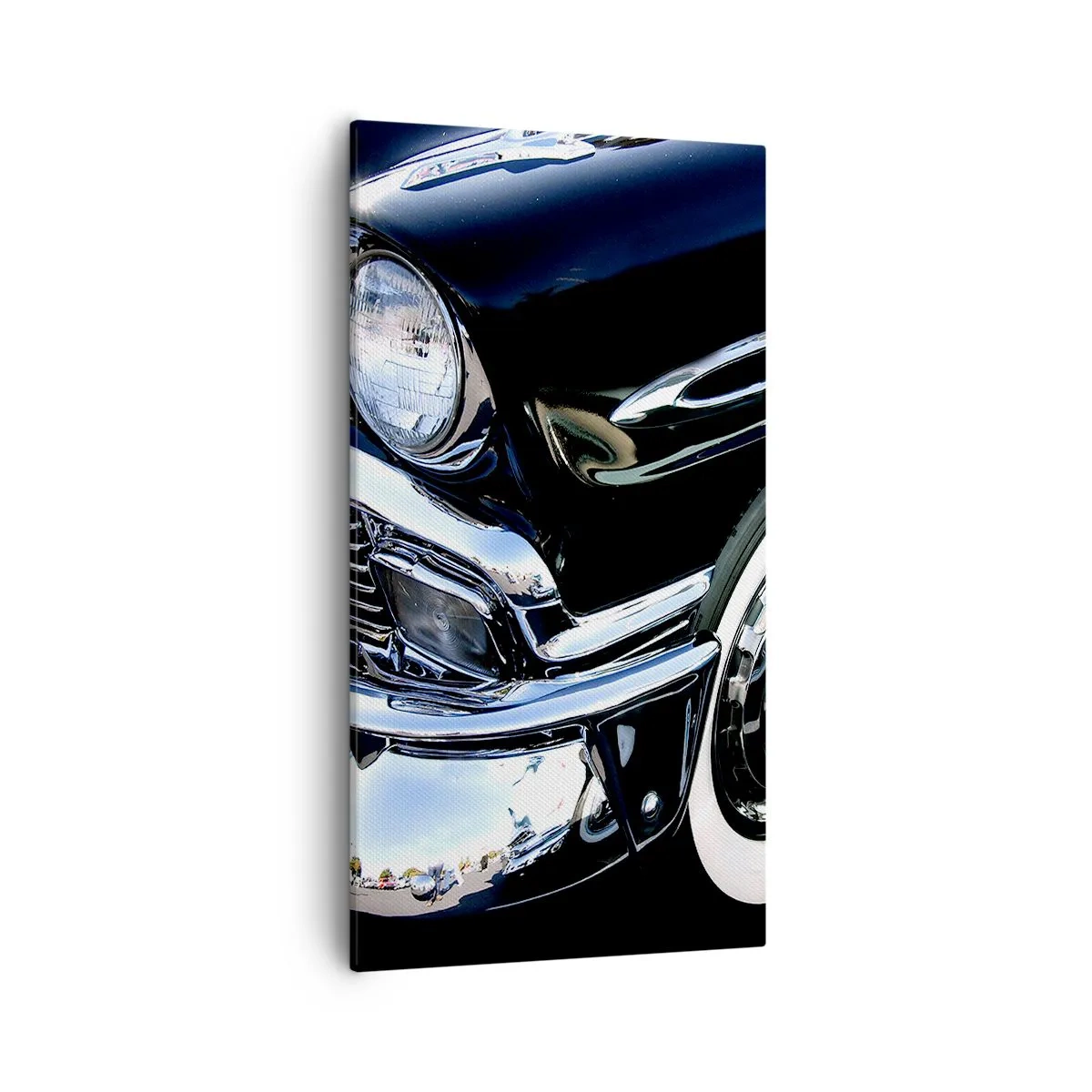 Quadro em tela - Clássicos em prata, preto e branco - 55x100 cm