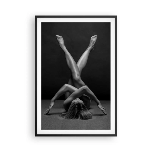 Pôster com moldura preta - Geometria da nudez - 61x91 cm