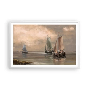 Pôster em moldura branca - Regresso dos marinheiros - 91x61 cm