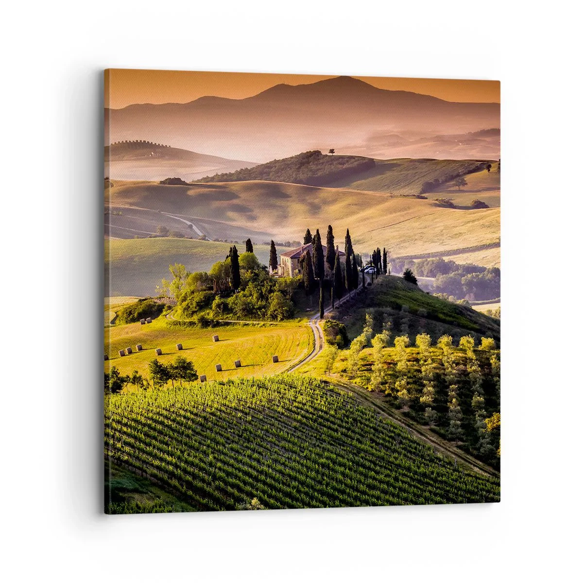 Quadro em tela - Arcádia - Paisagem toscana - 70x70 cm