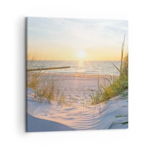 Quadro em tela - O som do mar, o canto dos pássaros, a praia selvagem entre a relva... - 50x50 cm