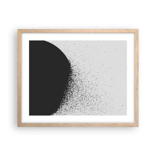 Pôster com moldura de carvalho claro - Movimento das moléculas - 50x40 cm