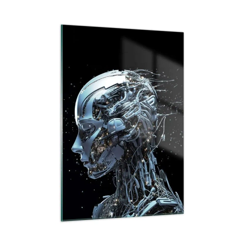 Quadro em vidro - A tecnologia é uma mulher - 50x70 cm