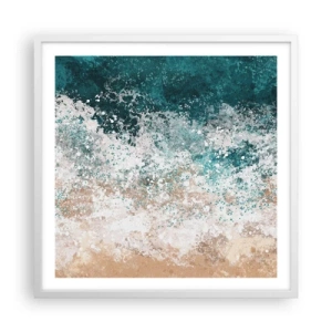 Pôster em moldura branca - Histórias do mar - 60x60 cm