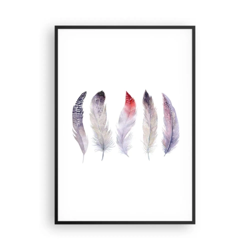Pôster com moldura preta - Delicadas como uma névoa multicolorida - 70x100 cm