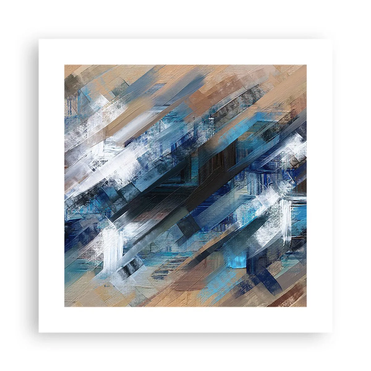 Pôster - Numa diagonal azul - 40x40 cm