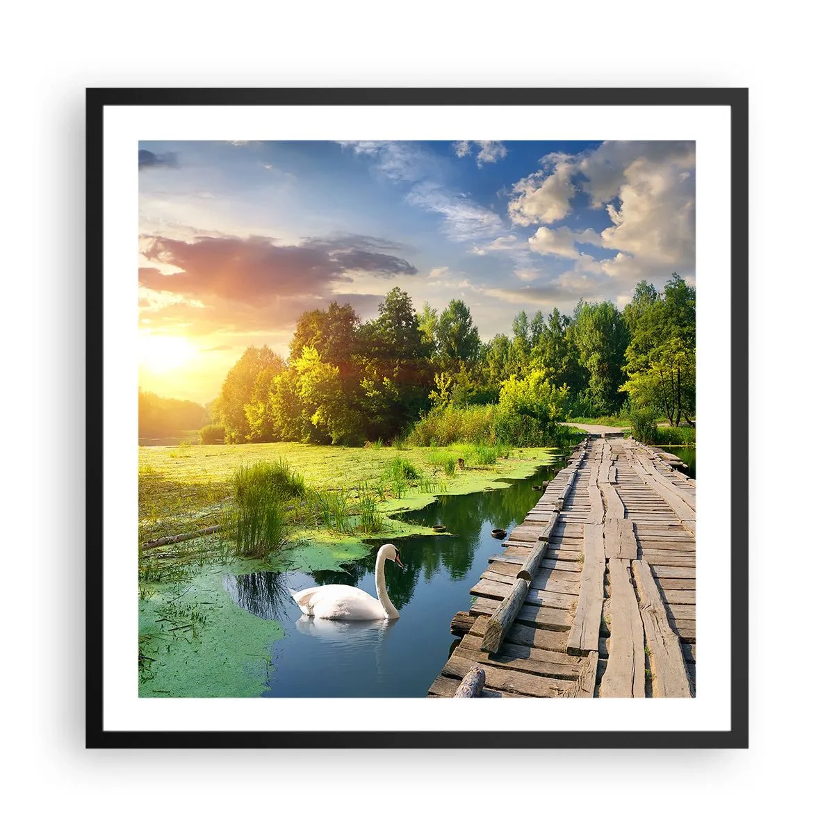 Pôster com moldura preta - Verão em todos os lugares - 60x60 cm