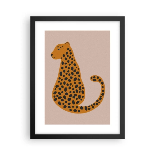 Pôster com moldura preta - A estampa de leopardo está na moda - 30x40 cm