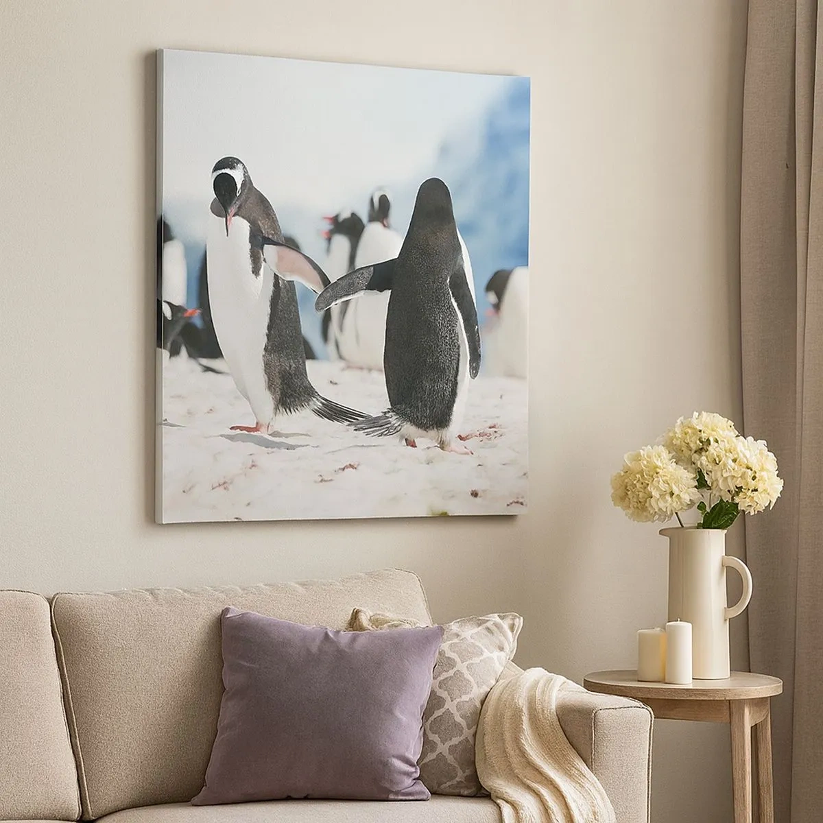 Quadro em tela - Dança na neve - 30x30 cm