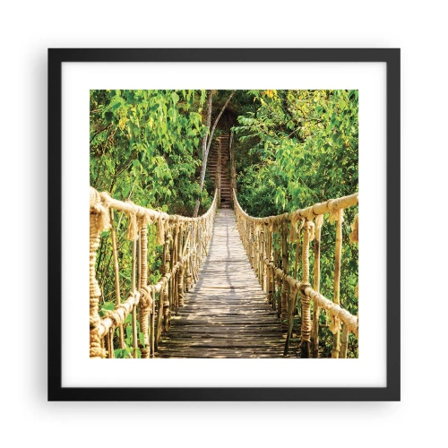 Pôster com moldura preta - Suspenso na vegetação - 40x40 cm