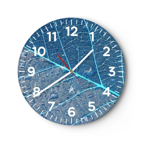Relógio de parede - Relógio em vidro - A vida em azul - 30x30 cm
