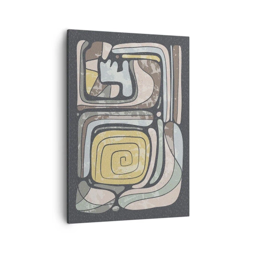 Quadro em tela - Abstração no espírito pré-colombiano - 50x70 cm