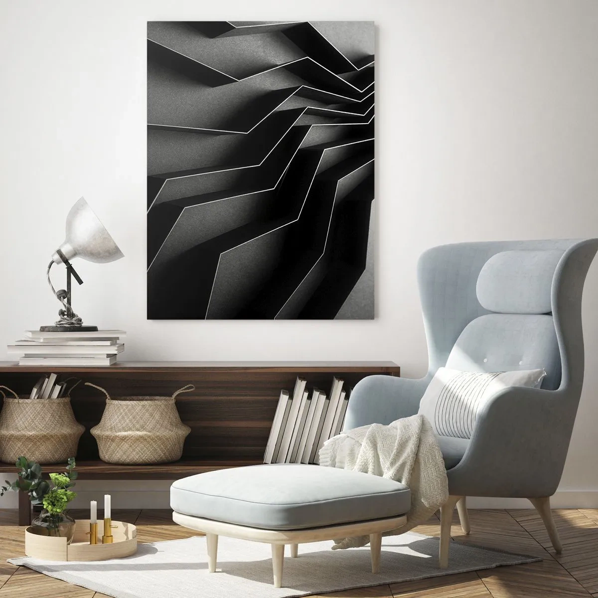 Quadro em vidro - Ordem espacial - 80x120 cm